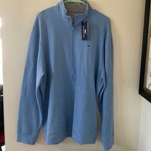 Men’s vineyard vines solid zip mock.  NWT
